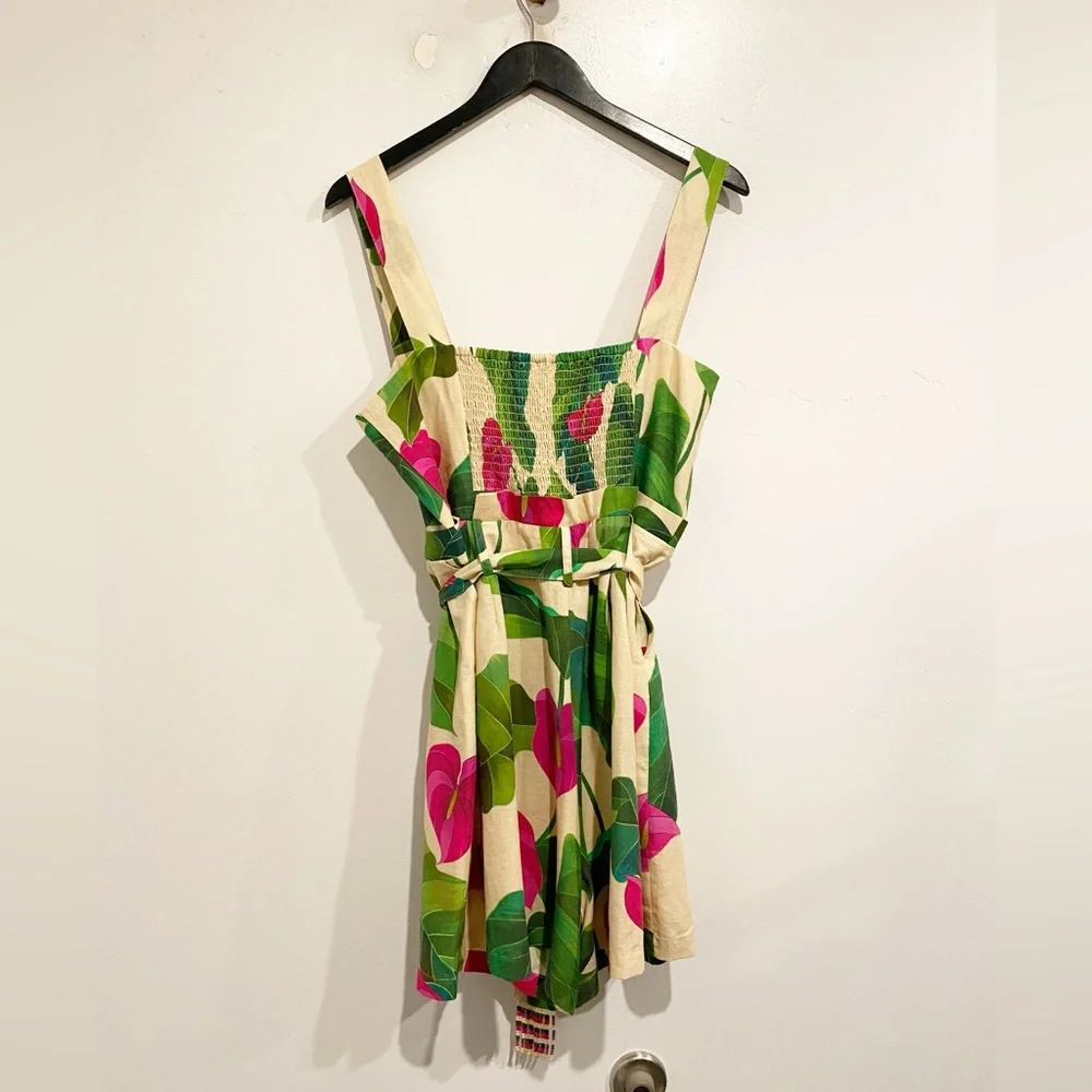 FARM Rio Beige Romper with Green Leaf & Pink Floral Print - Picture 6 of 16